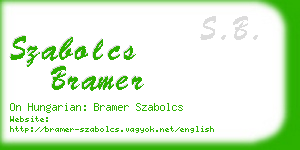 szabolcs bramer business card